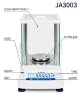 Balance de calibration manuelle en plastique JINGFEI JA3003, capacité 300g, précision 0,001g