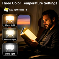 Lampe de lecture portable EGH la moins chère, rechargeable Type-C, mini lampe LED à clip pour marque-page, idéale pour la lecture dans la chambre ou la salle de lecture