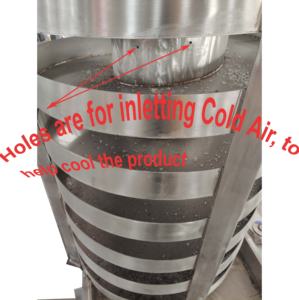 Verticale transportband met spiraalvormige vibratie, voor het verwarmen en koelen van pellet-, deeltjes- en poederproducten, diameter 600 mm - Product Image 4