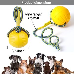 Balle flottante en mousse EVA écologique naturelle sur corde, jouet simple pour chien pour l'entraînement des animaux de compagnie - Product Image 2