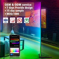 Lámpara de Pie RGB Personalizada, Moderna, con Control Remoto, LED, Ajustable, para Esquinas