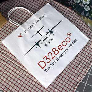 Bolsas de Papel Kraft Reciclado Ecológicas con Logotipo Impreso, Color Marrón y Blanco, con Asas, para Alimentos, Regalos y Compras - Product Image 3