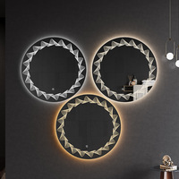 Espejo de Baño con Marco de Vidrio Iluminado por LED, Montado en la Pared, con Enchufe, Pantalla Táctil, Antivaho, Funciones Inteligentes, Diseño Creativo para Hotel