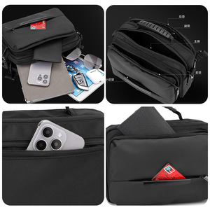 Nouveau Sac Bandoulière Horizontal en Nylon Tendance, Imperméable et Antivol, pour Affaires et Loisirs, Sac Poitrine Croisé - Product Image 6