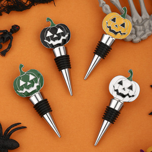 Halloween Pumpkin <b>Wine</b> <b>Stoppers</b> Zinc Alloy Sealing Bottle <b>Stopper</b> Party Decor Gift - Product Image 5