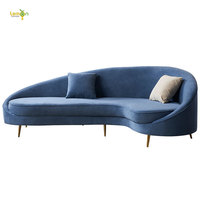 Nouveauté 2019, canapé design créatif en tissu avec pieds dorés, canapé de luxe de forme incurvée, design créatif, fabrication directe d'usine, pour salon