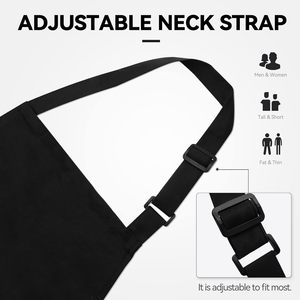 Promoción logotipo personalizado impermeable <span class=keywords><strong>mujer</strong></span> 2 bolsillos liso babero azul marino Delantales para cocina restaurante dibujo barbacoa - Product Image 4