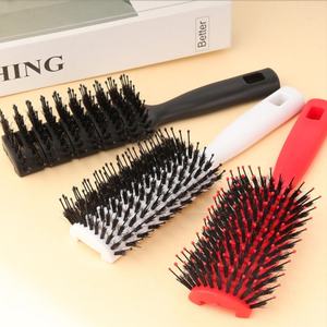 Brosse de massage professionnelle pour salon, peigne de barbier, brosse à cheveux en poils de sanglier, brosse plate pour cheveux mouillés - Product Image 1