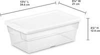 12-pack 6 Qt Boîte de Rangement Poubelle Empilable Récipient en Plastique avec Couvercle Blanc Transparent pour Organiser les Chaussures Artisanat Placard Shees Food Safe
