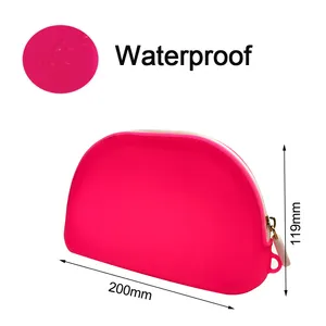 New Product Waterproof Silicone Cosmetic Bag Fashion Pouch Custom Logo Women Makeup Bag With Zipper