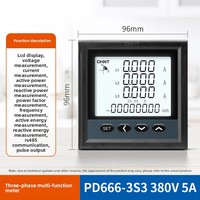 Compteur électrique intelligent multifonctionnel triphasé Chint avec affichage numérique PD666/PD7777, moniteur de puissance, fréquence de puissance