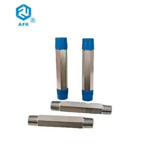 AFKLOK 1/4 인치 남성 NPT 스테인레스 스틸 단조 사각 긴 육각 젖꼭지 파이프 피팅 OEM 및 ODM 지원