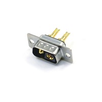 Connecteur mâle D-SUB 2W2 à courant élevé, plaqué or, pour câblage de câbles et prise d'alimentation