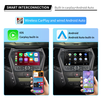 Lecteur Multimédia de Voiture Android avec Commande Vocale DVR pour Hyundai Santa Fe IX45, USB, Amplificateur DSP OBD2 TPMS MirrorLink Carplay