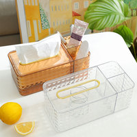 Boîte à mouchoirs multifonctionnelle créative de luxe légère portable imperméable de rangement de bureau table basse télécommande