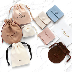 PandaSew 8*10 cm White Personalized logo Print <b>Drawstring</b> <b>Pouches</b> Custom Jewelry Packaging Bag - Product Image 6