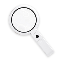 2X Handheld Magnifier Illuminated Desktop Magnifying Glasses with 8 LED Lights & Foldable Handle Magnifier