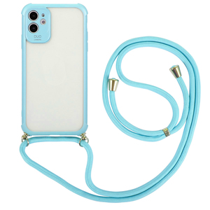 <span class=keywords><strong>Coque</strong></span> de téléphone portable avec lanière tour de cou pour iPhone 13, étui souple Transparent en TPU avec sangle - Product Image 3