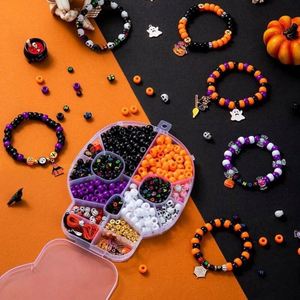 Kit de Abalorios de Plástico Hechos a Mano para Halloween, Accesorios para Pulseras con Diseño de Calavera y Fantasma - Product Image 4