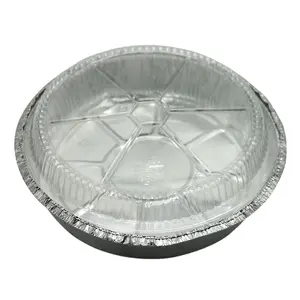 Reciclável alumínio folha recipiente círculo hollowware usado no restaurante
