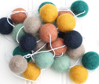 Ornement Boule Guirlande De Noël Avec Boules salle de bain Espace Laine Feutre Pompons