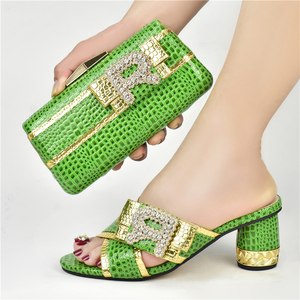 Sinya <span class=keywords><strong>multicolore</strong></span> italien chaussures sac ensemble femmes fête pantoufles chaussures à assortir sac avec des pierres pour l'occasion de mariage - Product Image 3