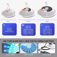 Lampe solaire multifonctionnelle à ampoule LED rechargeable suspendue à distance pour l'extérieur Soucoupe volante