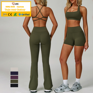 Ensemble de 5 pièces personnalisé pour femmes Tenue de sport d'entraînement Dos nu Fitness Yoga Wear Respirant Seamless Yoga Sets - Product Image 2