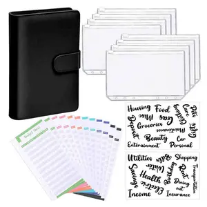 RTS Macaron A6 binder budget planner money organizer magnet 6 ring binder notebook with cash envelope