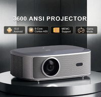 Projecteur intelligent Android HQ11W, 2*7W Dolby Speaker, Correction automatique globale, Affichage maximal de 200 pouces, pour la vidéo et les jeux en famille