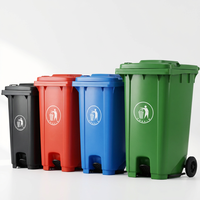 Poubelle de recyclage de rue de 120 L avec fonction de tri, conteneurs à déchets municipaux pour usage urbain, rectangulaires