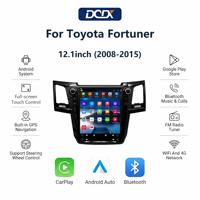 Reproductor Multimedia para Automóvil con Pantalla Vertical Tesla de 12.1 Pulgadas para Toyota Fortuner (2008-2015), Unidad Principal Inalámbrica con Android Auto y CarPlay, Bluetooth