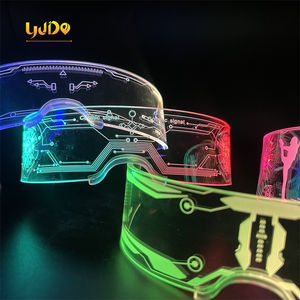 Gafas luminosas plegables <span class=keywords><strong>de</strong></span> acrílico <span class=keywords><strong>transparente</strong></span> para fiesta, gafas LED <span class=keywords><strong>de</strong></span> varios colores, gafas <span class=keywords><strong>de</strong></span> sol LED Cyberpunk recargables por USB para fiesta - Product Image 3