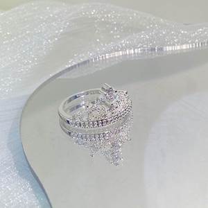 Anillo de Zirconia Micropavimentada, Anillo de Declaración para Mujer, Joyería de Boda y Compromiso, Anillo de Dedo de Princesa Brillante con Diamantes de Zirconia - Product Image 2