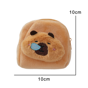 Porte-clés en peluche mignon de capybara de dessin animé, accessoire scolaire pour enfants, design anime, jouet en peluche miniature, porte-monnaie KL - Product Image 5