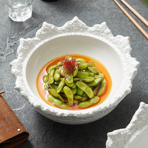 ชุดอาหารเซรามิคลายหินสไตล์หรูหราสำหรับใช้ในเชิงพาณิชย์ ชามขนาดใหญ่สำหรับซุป/ก๋วยเตี๋ยว/ปลาดอง/อาหารพิเศษ - Product Image 3