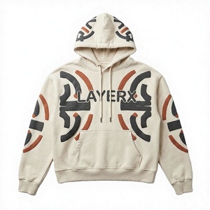 Sudadera con capucha de invierno para mujer, de algodón de 500 g/m², forro polar, lavado ácido, estampado gráfico 3D con efecto abultado, estilo desgastado, tipo jersey, streetwear, con insignia forrada - Product Image 1