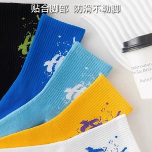 Teen Boys Crew Socks Sweat Absorbing Anti Odor Basketball Sports Socks Summer Style Mid Calf White Blue Black Yellow - Product Image 4