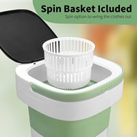 Mini-lave-linge portable 16L en plastique avec panier essoreur USB amélioré, 3 modes de nettoyage, pliable pour la maison, l'hôtel et l'appartement