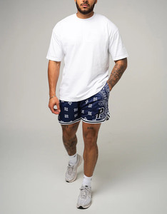 Pantalones cortos de malla personalizados Eric 5,5 "logotipo cosido con costuras Paisley Mesh - Product Image 2