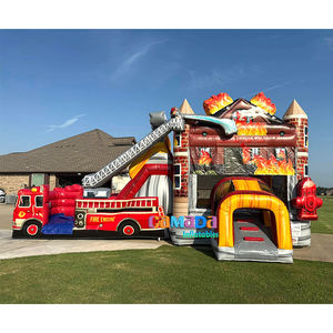 Bon marché Prix Camion de pompier <span class=keywords><strong>Chateau</strong></span> Gonflable Commercial Pvc Gonflables Para Fiestas Videur gonflable avec toboggan - Product Image 2