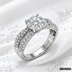 Bague de mariage personnalisée en or massif 10K 14K 18K avec diamant de laboratoire de 1,00 carat certifié IGI, qualité VVS-VS, taille brillant - Product Image 3