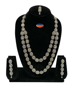 Ensemble de colliers AD multicouches élégants pour femmes, magnifiques bijoux de mode pour mariages, fêtes, événements du soir et cadeaux - Product Image 5