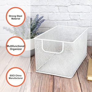 Chất lượng cao nhỏ kim loại lưới Quần Áo <span class=keywords><strong>Bin</strong></span> hình chữ nhật lưu trữ Organizer <span class=keywords><strong>bin</strong></span> và đứng cho tập tin văn phòng - Product Image 2