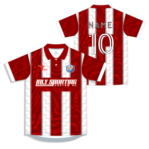 2024 Uniformes De Futebol赤と白のストライプサッカーシャツ昇華ポロレトロサッカージャージー男性ビンテージサッカージャージー - Product Image 2