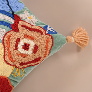 Handmade 100% Cotton Bohemian Square Cushion Covers Best Price Sofa Back Support Bird <b>Features</b> Functional Pillows Positioners - Product Image 1