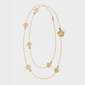 Collana da Donna Lunga con Fiori Tridimensionali a Strati in Bambù e Pietra Naturale, Lusso Leggero, Stile Niche, Catena Sportiva, Regalo - Product Image 1