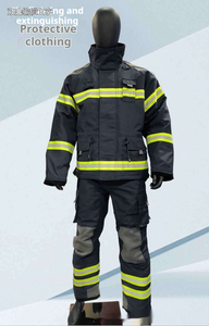 Tenue de pompier complète en aramide, ensemble veste et pantalon pour intervention en cas d'incendie structurel avec bandes réfléchissantes - Product Image 2