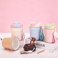 Mini-gobelet isotherme de luxe personnalisé en acier inoxydable avec double revêtement céramique, pour café, voyage et extérieur, avec cordelette