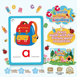 Tarjetas de Rompecabezas de Palabras de 3 Letras, 120 Piezas, Tarjetas de Memoria de Doble Cara para Aprender a Escribir Palabras Correctas, para Jardín de Infancia y Preescolar - Product Image 4